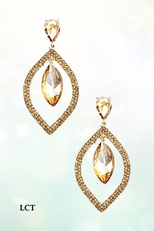 MARQUISE RHINESTONE FRAMED DROP EARRING