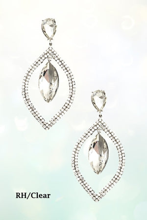 MARQUISE RHINESTONE FRAMED DROP EARRING