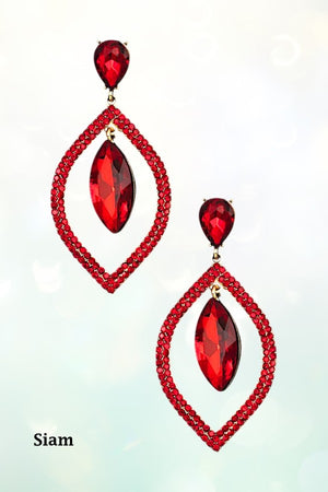MARQUISE RHINESTONE FRAMED DROP EARRING