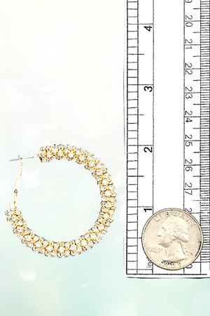 ENCRUSTED RHINESTONE PAVE HOOP EARRING