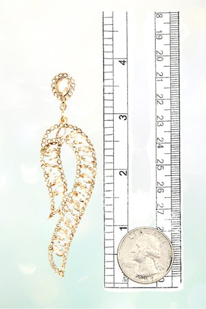CRYSTAL GEM PAVE CURVE DROP EARRING