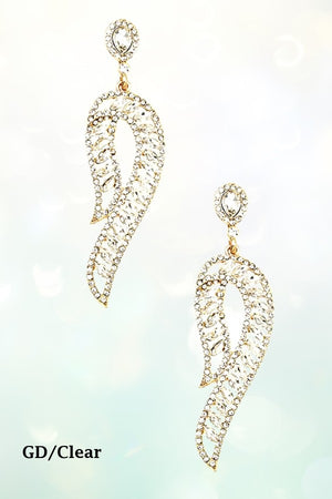CRYSTAL GEM PAVE CURVE DROP EARRING