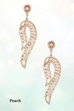 CRYSTAL GEM PAVE CURVE DROP EARRING