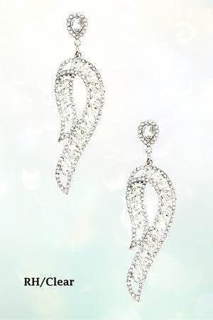 CRYSTAL GEM PAVE CURVE DROP EARRING