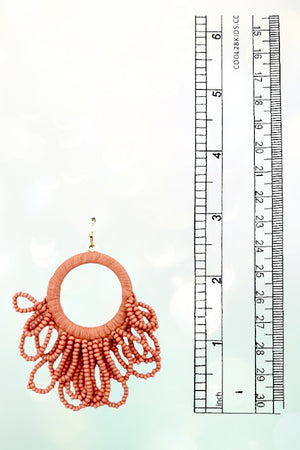 LOOP BEAD FRINGE CIRCLE DROP EARRING