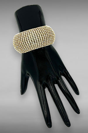 Crystal Gem Pave Wide Tennis Bracelet