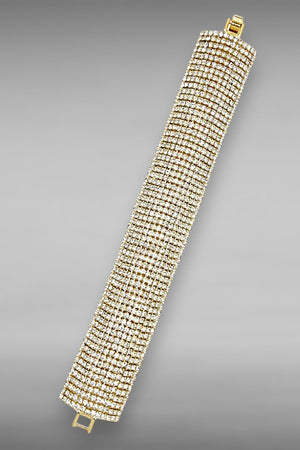 Crystal Gem Pave Wide Tennis Bracelet