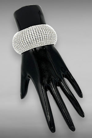 Crystal Gem Pave Wide Tennis Bracelet
