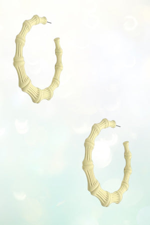 BAMBOO LINE DETAIL LARGE SEMI HOOP EARRING