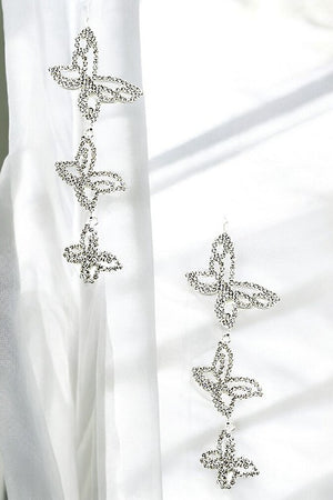 Rhinestone Pave Butterfly Link Drop Earring