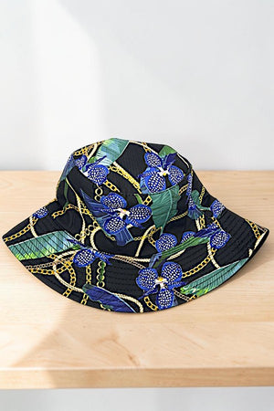 TROPICAL FLORAL MIX PRINT FASHION BUCKET HAT