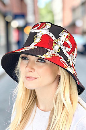 CHAIN BELT PATTERN FASHION BUCKET HAT