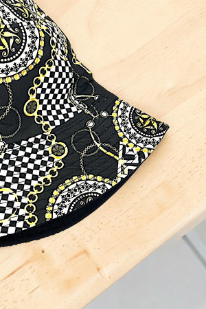 CHECKERED MIX PRINT FASHION BUCKET HAT