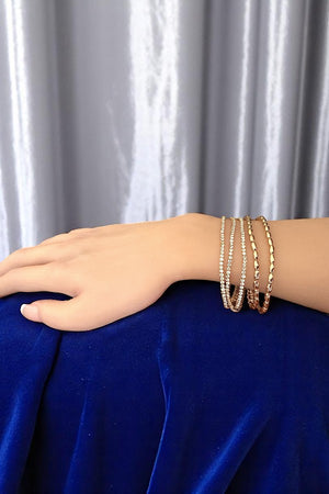 5 SET TENNIS AND OAVL METAL BEAD BRACELET SET