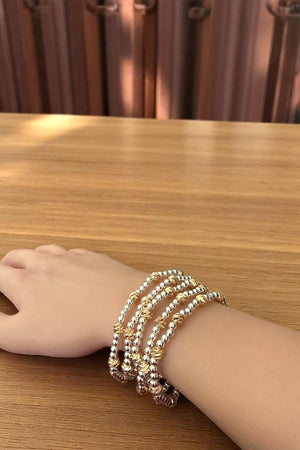 WATER RESISTANT METAL BEAD BRACELET SET