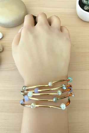 6MM BEADS LINK 5 BRACELET SET