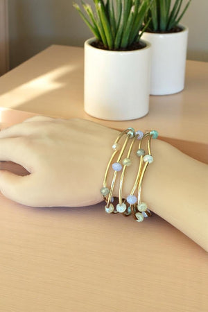 6MM BEADS LINK 5 BRACELET SET