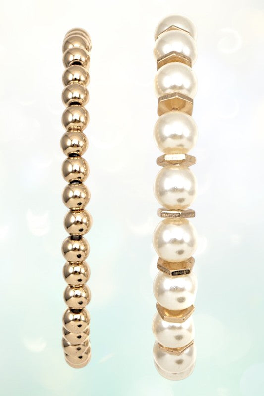 PEARL BEAD ACCENT BRACELET SET