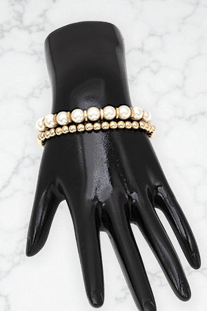 PEARL BEAD ACCENT BRACELET SET