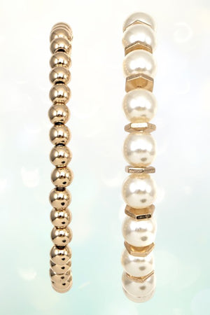 PEARL BEAD ACCENT BRACELET SET