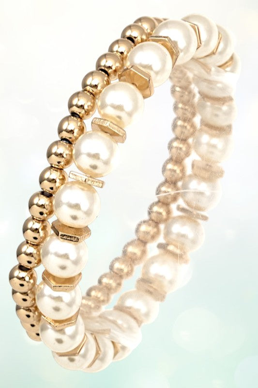 PEARL BEAD ACCENT BRACELET SET