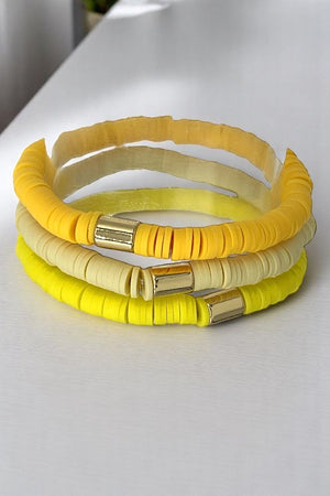 Rubber Disk Bead Multi Bracelet Set