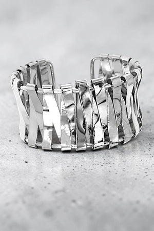 INTERWOVEN METALLIC BAND CUFF BRACELET