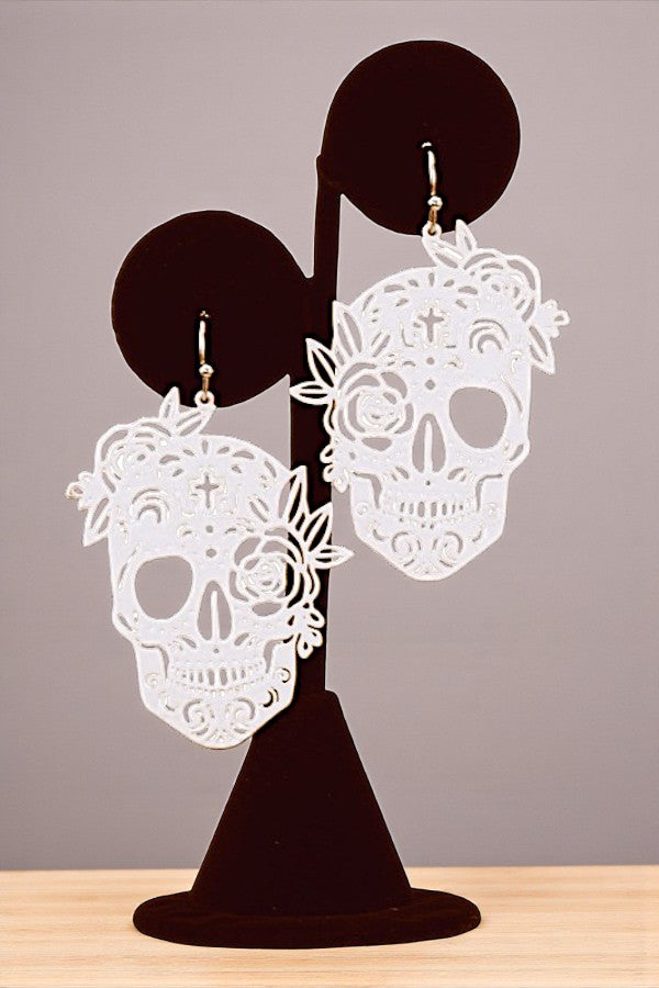 SKULL CUT OUT DANGLE EARRING