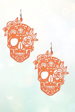 SKULL CUT OUT DANGLE EARRING