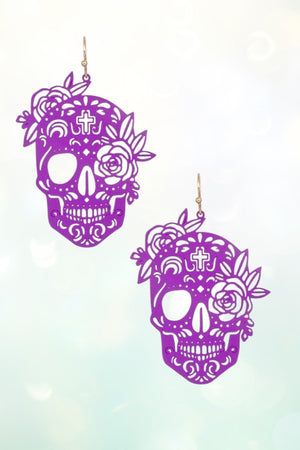 SKULL CUT OUT DANGLE EARRING