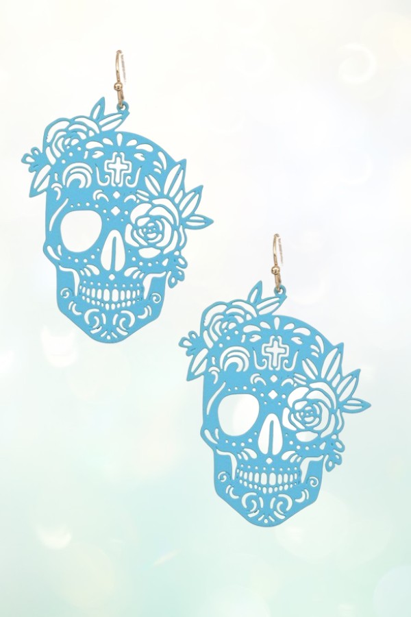 SKULL CUT OUT DANGLE EARRING