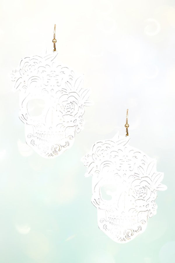 SKULL CUT OUT DANGLE EARRING