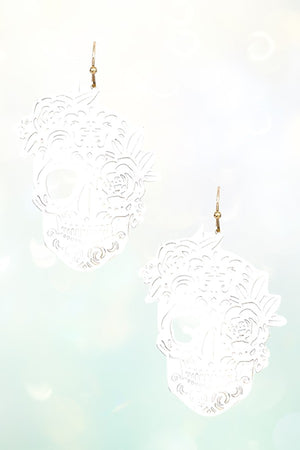 SKULL CUT OUT DANGLE EARRING
