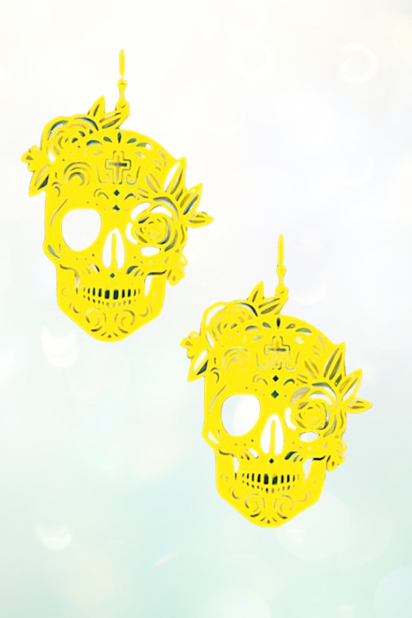 SKULL CUT OUT DANGLE EARRING