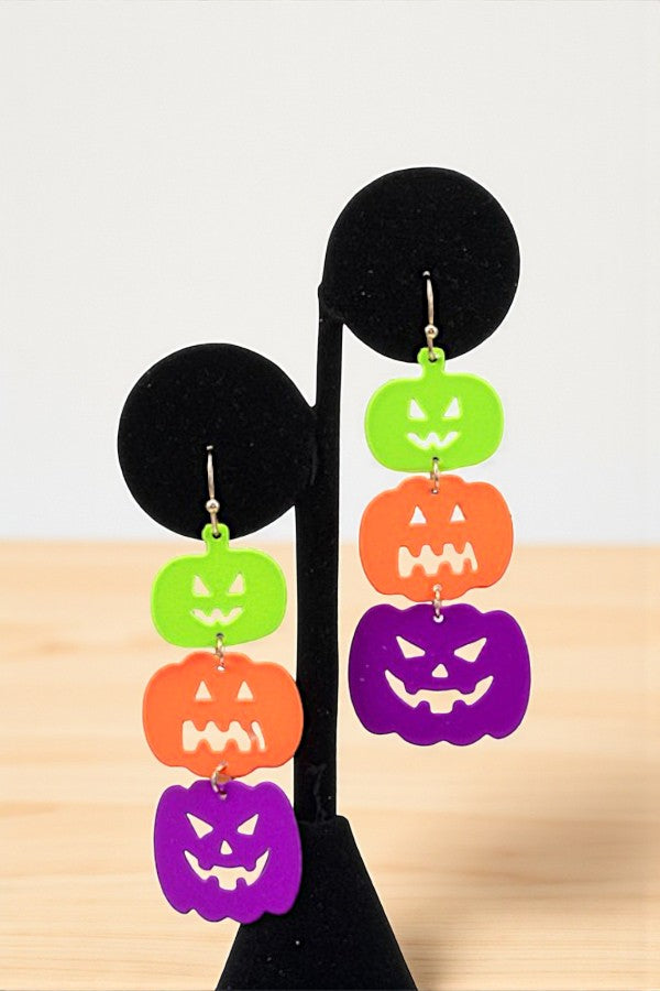 TRIPLED COLOR PUMPKIN LINK DROP EARRING