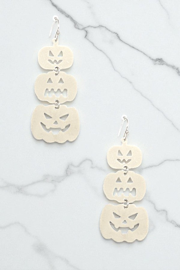TRIPLE CUT OUT PUMPKIN DROP EARRING