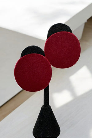 VELVET DENTED DISK POST EARRING