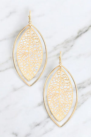 CUT OUT MARQUISE DANGLE EARRING