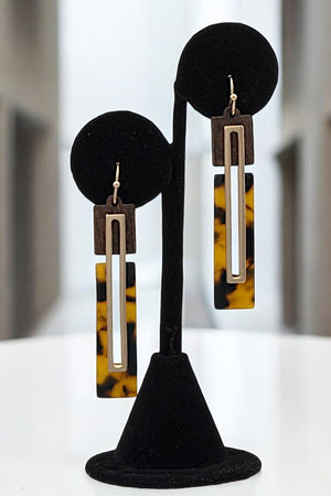 ACETATE BAR DROP DANGLE EARRING