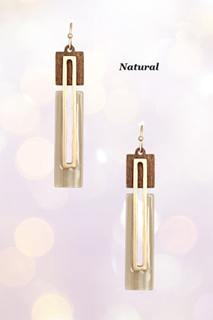 ACETATE BAR DROP DANGLE EARRING