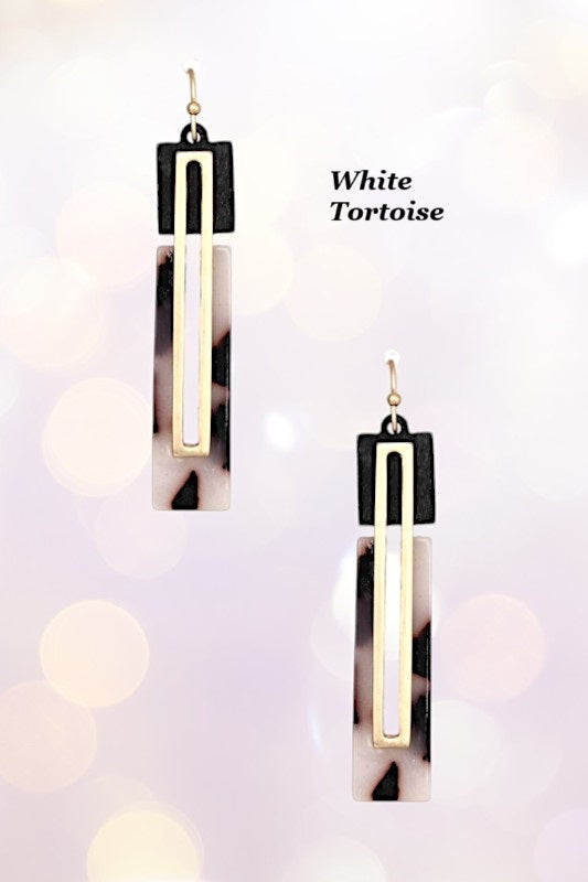 ACETATE BAR DROP DANGLE EARRING