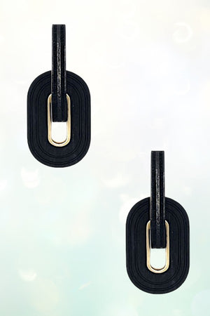 DOUBLE WOOD LINK DROP EARRING