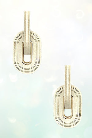 DOUBLE WOOD LINK DROP EARRING