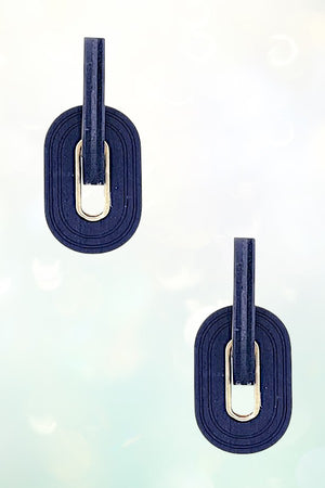 DOUBLE WOOD LINK DROP EARRING