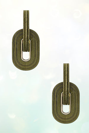 DOUBLE WOOD LINK DROP EARRING