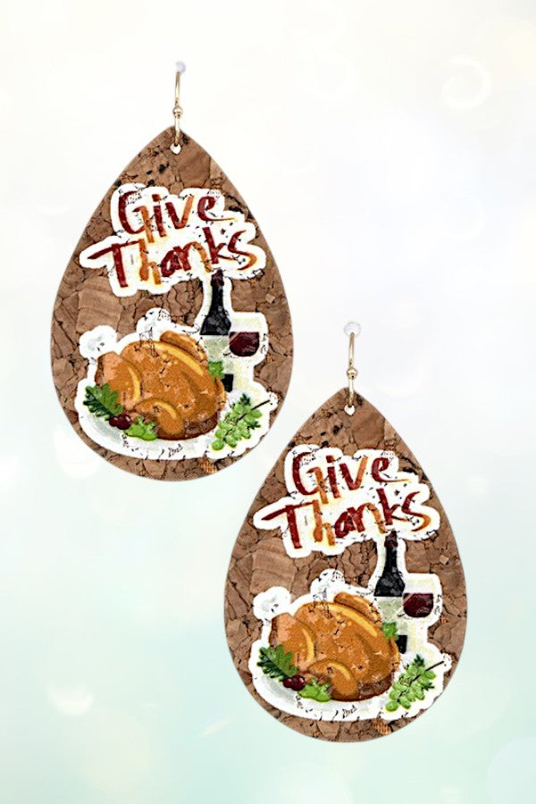 GIVE THANKS TEARDROP EARRING