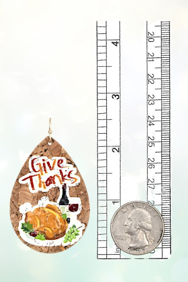 GIVE THANKS TEARDROP EARRING