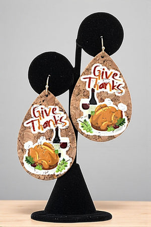 GIVE THANKS TEARDROP EARRING