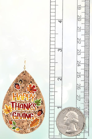 HAPPY THANKSGIVING TEARDROP EARRING