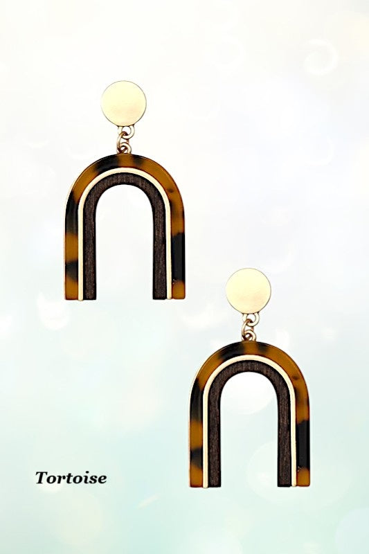 ACETATE ARCH DANGLE EARRING